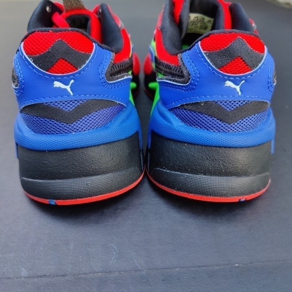 Puma Boys RS X3 Size 7C Tailored Green Red Blue Running Youth Sneakers Size 5.5C - Picture 6 of 8